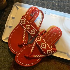 Red and White Women's Sandals